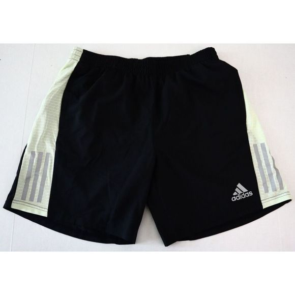 adidas HE9259 Men's Sz L Black/Almost Lime/Reflect Own The Run 7" Running Shorts - Picture 1 of 11